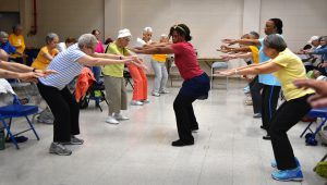 Group of Older Adults Exercising