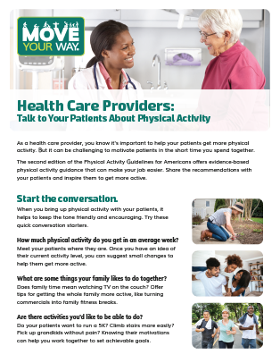 Thumbnail of Move Your Way Fact Sheet for health providers