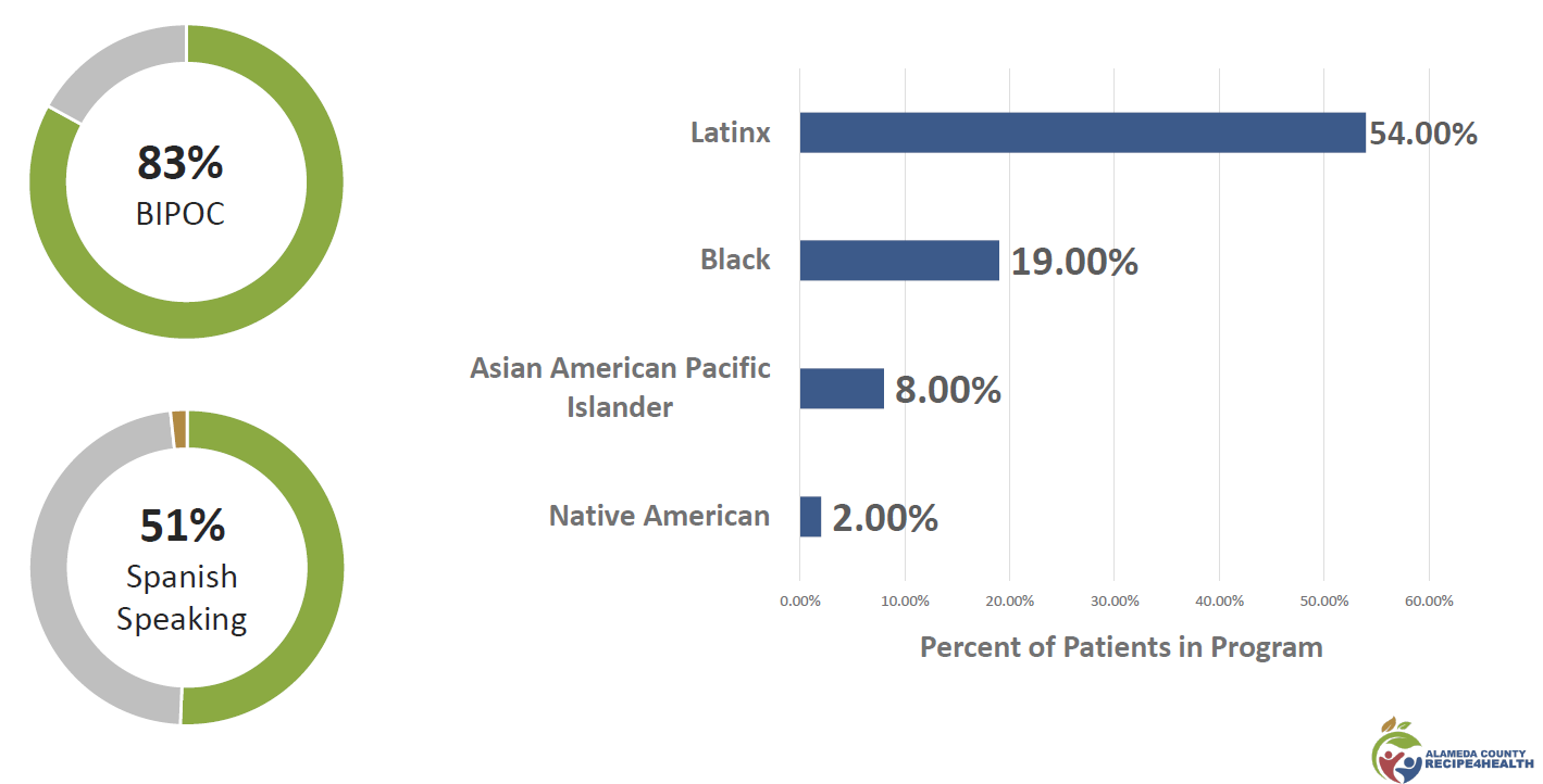 Charts showing patient demographics within the R4H program.