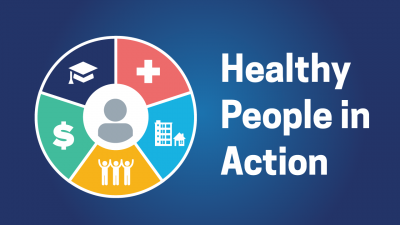 Healthy people in action graphic