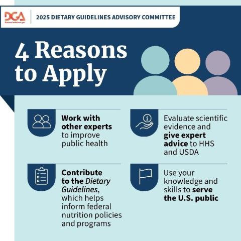 Work with other experts, evaluate scientific evidence and give expert advice, contribute to the Dietary Guidelines, and use your knowledge to serve the U.S. public