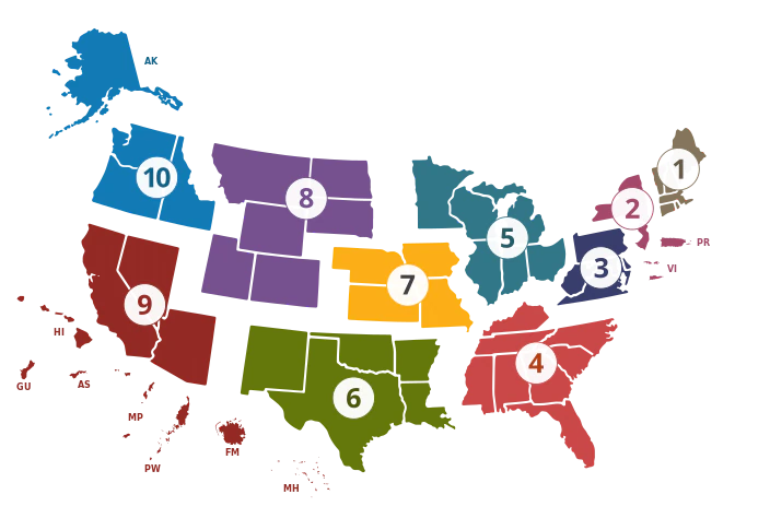 HHS Regional Offices Map